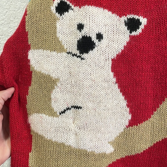 Vintage 80s Koala Bear Kawaii Knit Sweater Medium - Picture 2 of 8